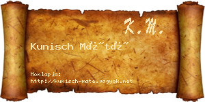 Kunisch Máté névjegykártya